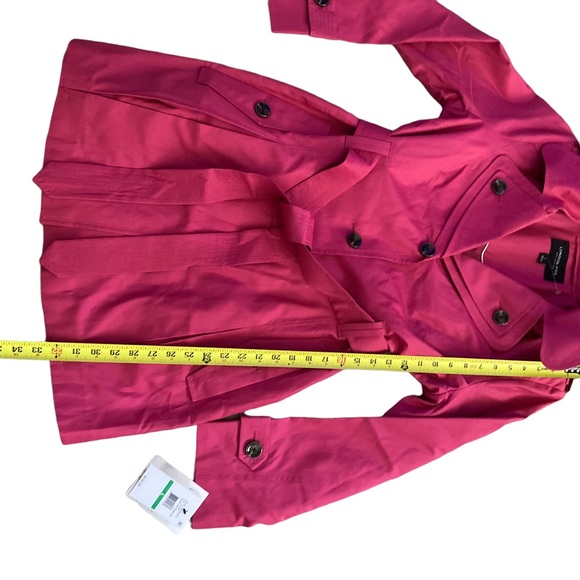 LONDON FOG Womens Pink Belted Trench Coat L - Picture 16 of 16